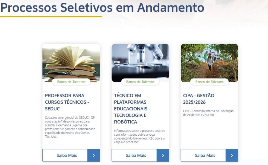 oportunidades para professores em São Paulo no Banco de Talentos da Secretaria de Educação do Estado de São Paulo - ( SEDUC - SP)