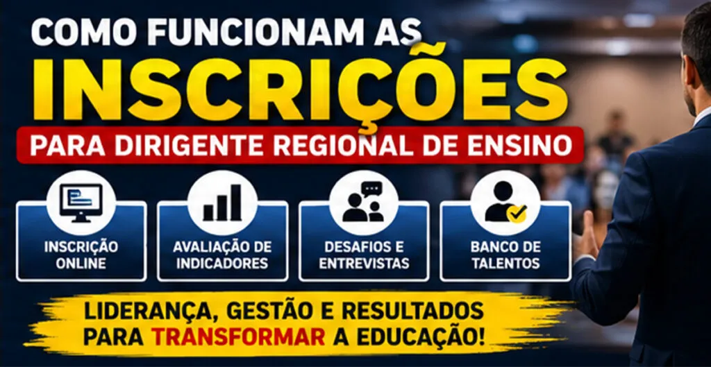 Inscrições para dirigentes regionais de ensino no estado de São Paulo