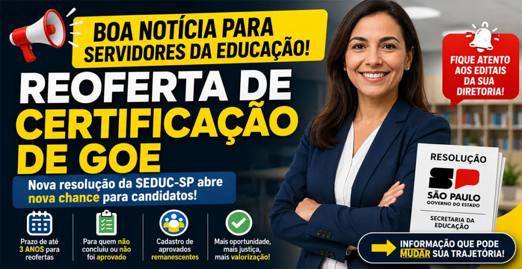 Atenção AOEs, reoferta de certificação de GOE