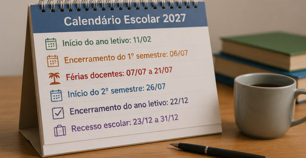 Principais datas Calendário Escolar 2027 SEDUC SP
