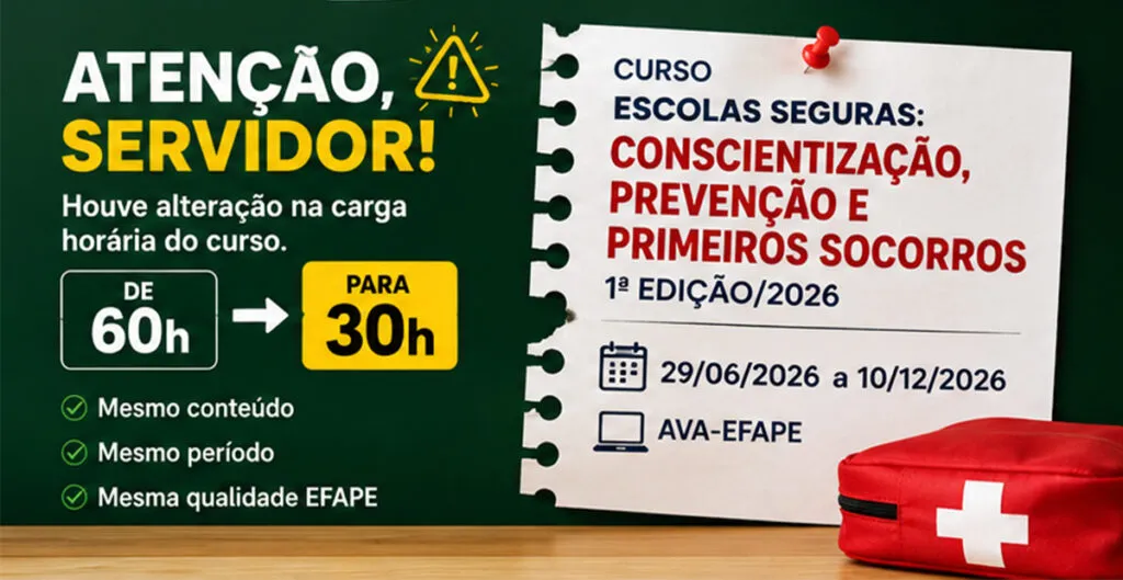 Atenção servidores ! Curso Primeiros Socorros SEDUC-SP na EFAPE