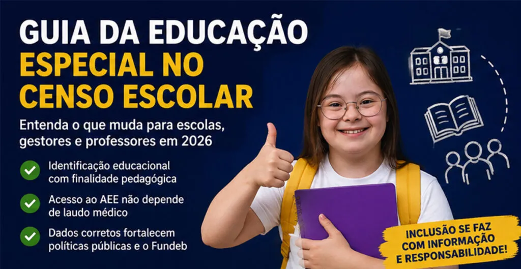 O novo Guia da Educação Especial no Censo Escolar traz mudanças importantes sobre identificação dos estudantes, AEE, laudos médicos e registro no Censo Escolar